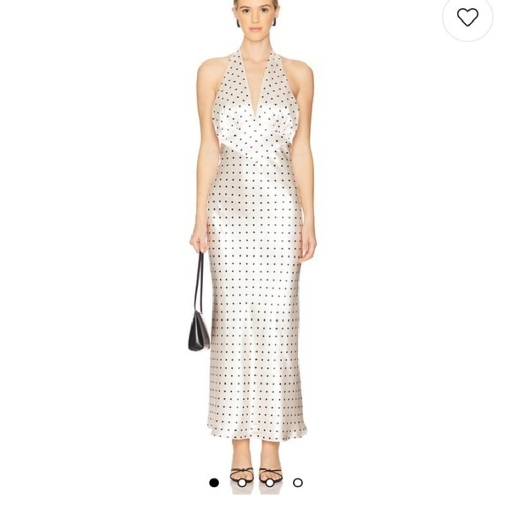Bardot White and Black Polka Dot Maxi Dress - Picture 1 of 4